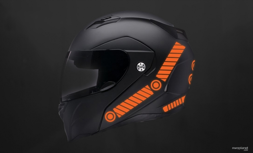 REFLECTIVE HELMET DECALS 25 PIECE SAFETY KIT ORANGE BIKE